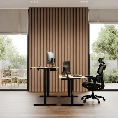 Tavolinë SENSE7 Nojo, 140cm x 70cm, e zezë/ druri e lehtë - 11