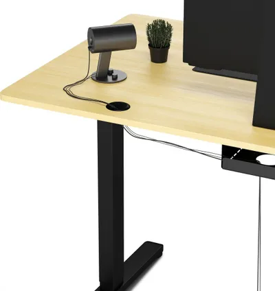 Tavolinë SENSE7 Nojo, 140cm x 70cm, e zezë/ druri e lehtë - 8