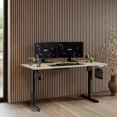 Tavolinë SENSE7 Nojo, 140cm x 70cm, e zezë/ druri e lehtë - 10