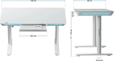 Tavolinë SENSE7 NOMO, 120 cm x 60 cm, e bardhë - 5