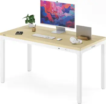 Tavolinë SENSE7 MANMA, 160cm x 80cm, e bardhë/ druri
