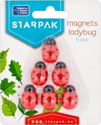 Magnet Starpak: Ladybug, 25 mm, 6 copë