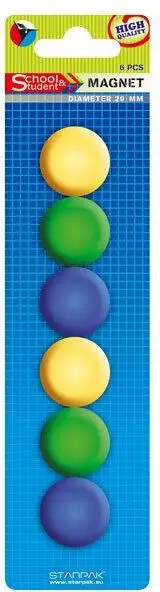 Magnet dekorues Starpak, 29mm, 6 copë, shumëngjyrësh