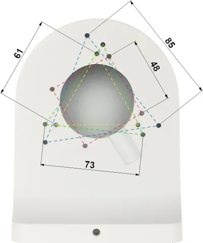 Kllapë muri Dahua PFB205W-E, për kamera dome, metalike, e bardhë - 1