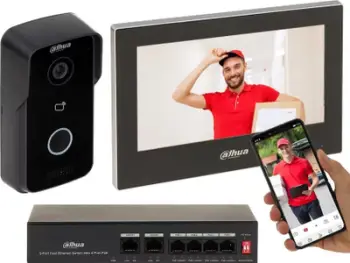 Set video interfon Dahua Technology KTP03, ekran 7", montim në mur, i bardhë