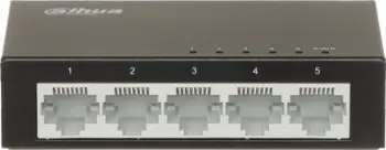 Switch rrjeti Dahua PFS3005-5ET-V2, 5 porta Fast Ethernet, i pa-menaxhuar, i zi