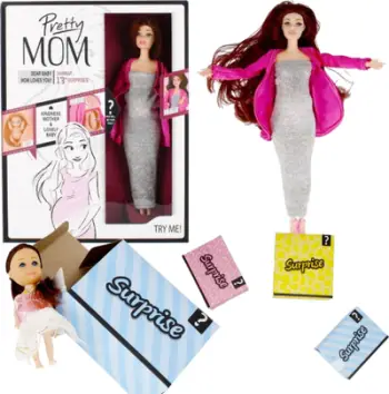 Kukullë shtatzënë Mega Creative Pregnant Doll 29cm, me aksesorë, shumëngjyrëshe