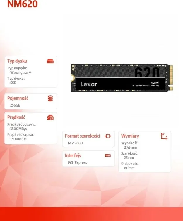 Disk SSD Lexar NM620, M.2, 256GB, NVMe, i zi - 4