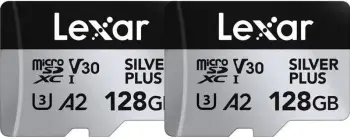 Kartelë microSD Lexar Professional SILVER Plus 128GB, 2 copë