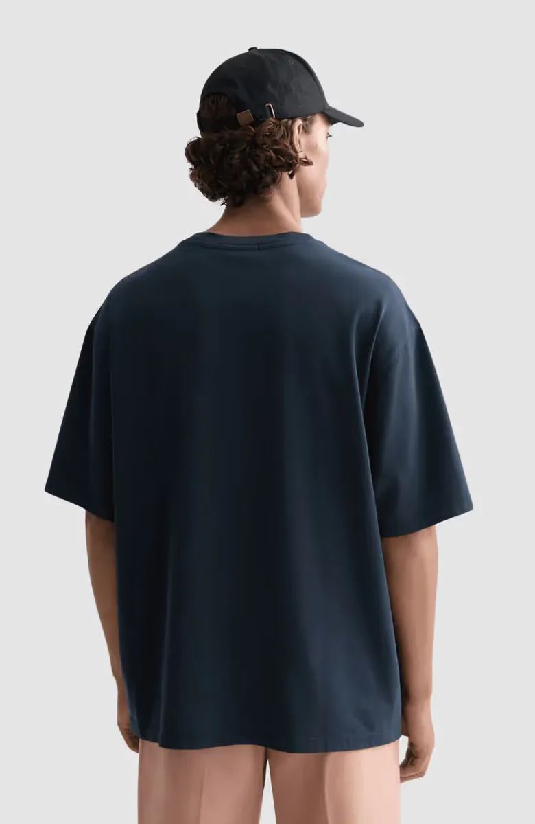 Cross-stitched front artwork loose-fit T-shirt - 2