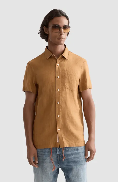 Seasonal core linen regular-fit short sleeve shirt - 4