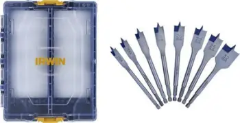 Set biti për dru Irwin, 8 copa, 12-32mm, blu