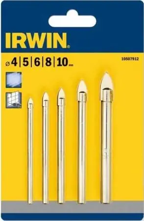 Set maje shpuese për xham Irwin (4.5.6.8.10mm) IRW10507912, 5 copë