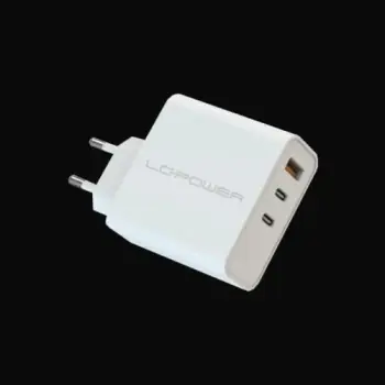 Karikues universal LC-Power LC-GAN-65, 65W, 2x USB Type-C, 1x USB-A, i bardhë