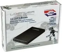 Kasë e jashtme LC-Power LC-25U3-Becrux, 2.5", USB 3.0, alumini, e zezë - 3