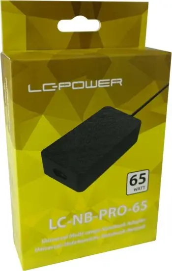 Adapter rryme për laptop LC-Power LC-NB-PRO-65, 65W, 3.5A 20V, i zi