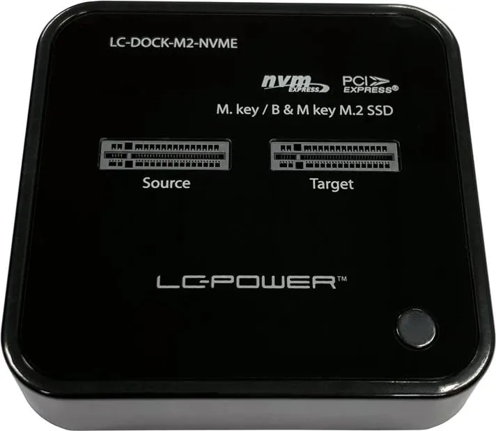 Docking station LC-Power LC-DOCK-M2-NVME, USB-C, për SSD M.2, e zezë - 1