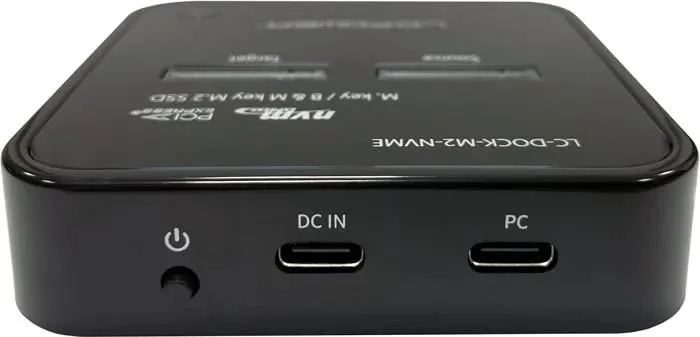 Docking station LC-Power LC-DOCK-M2-NVME, USB-C, për SSD M.2, e zezë - 2