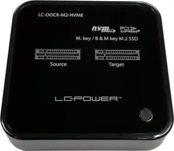 Docking station LC-Power LC-DOCK-M2-NVME, USB-C, për SSD M.2, e zezë