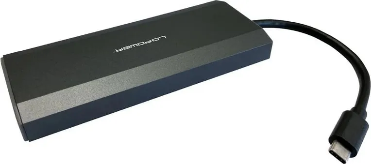 USB hub LC-Power LC-HUB-C-MULTI-7-M2, 2x USB-A, 2x USB-C, HDMI, M.2 SSD, 100W, antracit - 2