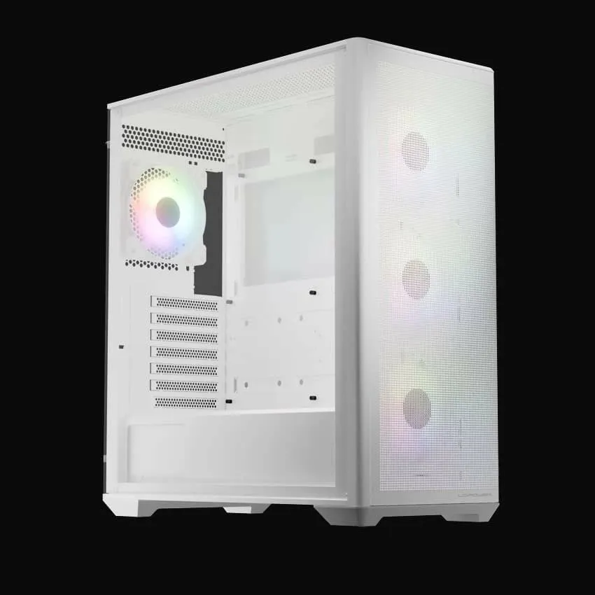 Kasë LC-Power Gaming 811W, Micro Tower, RGB, e bardhë - 1