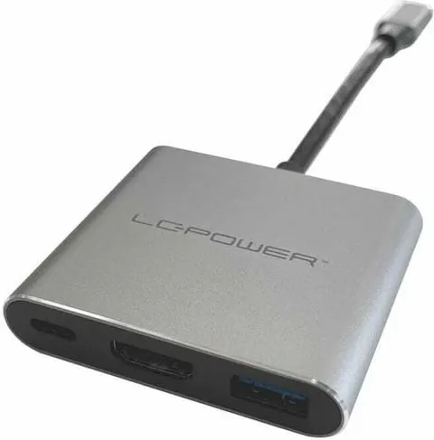 USB hub LC-Power LC-HUB-C-MULTI-4-V2, USB-C në USB-A/USB-C/HDMI, gri - 1