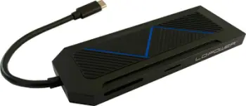 HUB USB LC-Power LC-HUB-C-MULTI-6-RGB, 4K HDMI, lexues kartele, gri