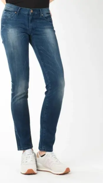 Xhinse slim femra Wrangler, të kaltra