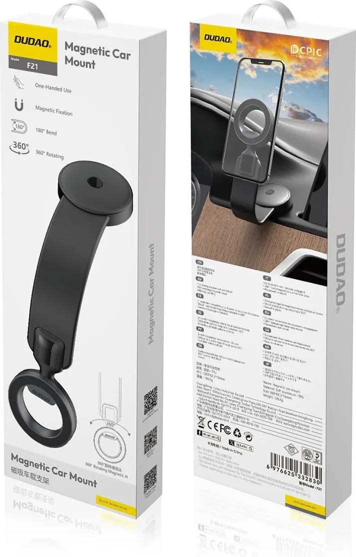 Mbajtës magnetik për celular Dudao F21 MagSafe, i zi - 2