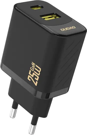 Karikues muri Dudao A26T GaN, 25W, 2 porta USB-A &amp; USB-C, i zi