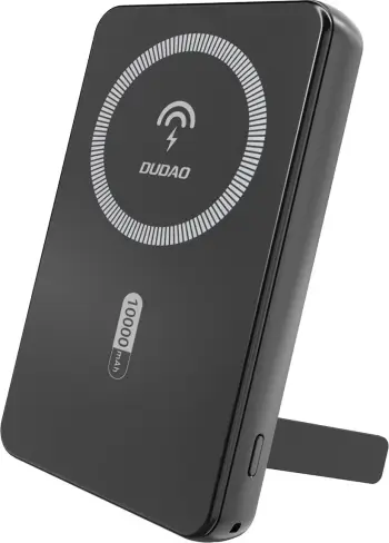 Powerbank Dudao K14S+, 10000mAh, 20W, USB-A/USB-C/MagSafe, me mbajtëse, e zezë