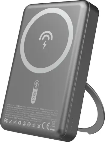 Powerbank Dudao K28, 10000mAh, MagSafe, kasë metalike, Ring Stand, Argjendtë