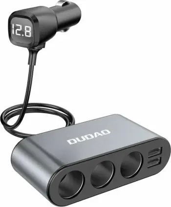 Karikues makine Dudao R1Pro, 2x USB A 3.4A, me zgjatues 3 porta çakmaku, i zi