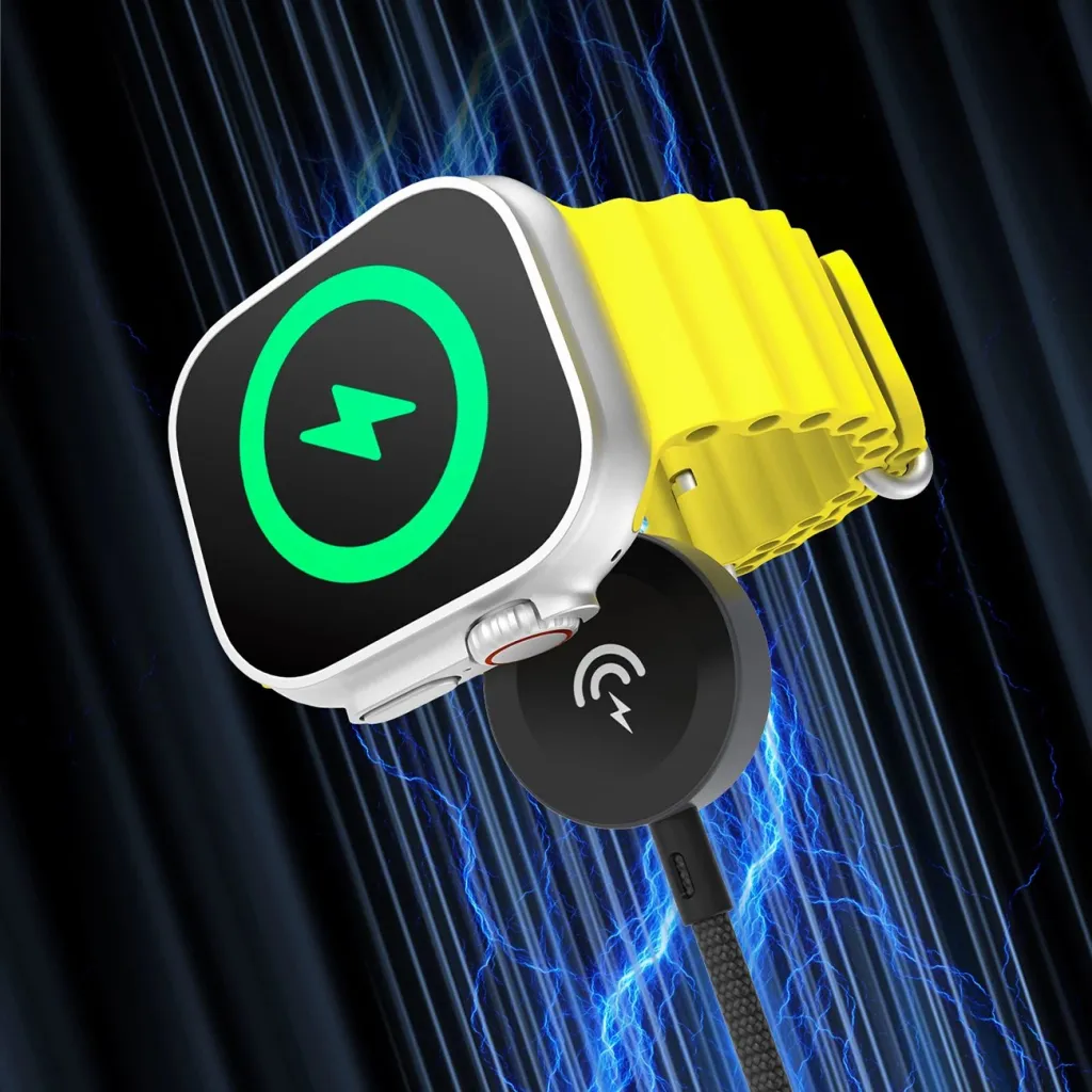 Karikues wireless Dudao A12C për Apple Watch, USB-C, 1.2m, Zi - 2