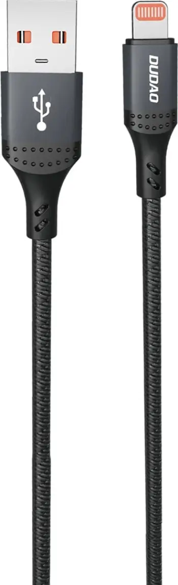 Kabllo karikimi Dudao L3SL, USB-A në Lightning, 1.2m, 30W, e zezë