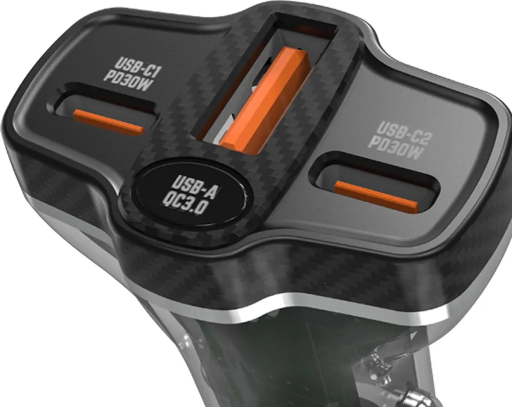 Karikues veture Dudao R78, 78W, USB C PD dhe 2x USB A QC, i zi - 6