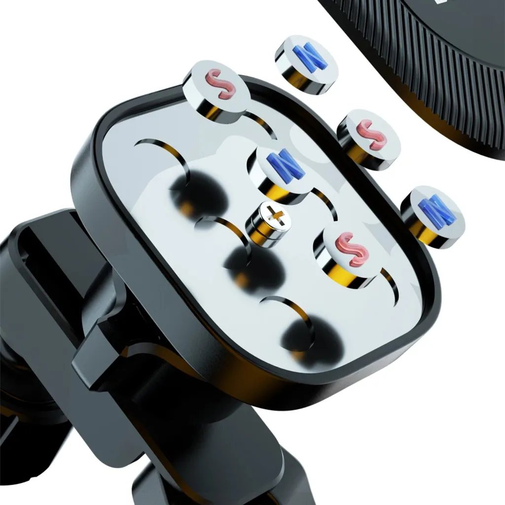 Mbajtëse magnetike për veturë Dudao F6Pro, për grilë ajri, rrotullim 360°, e zezë - 3