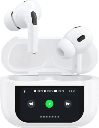 Kufje Dudao U19 TWS, Bluetooth 5.3, ANC, me ekran LED, të bardha
