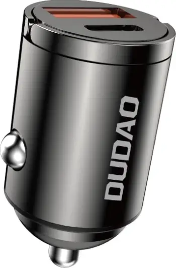 Karikues mini për veturë Dudao R3MAX, 48W, USB-C/USB-A, i zi
