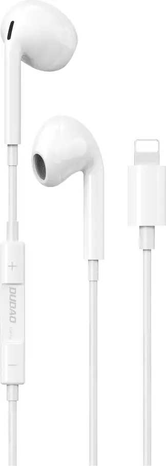 Kufje in-ear Dudao X14PROL-W1 me kabllo, Lightning, të bardha