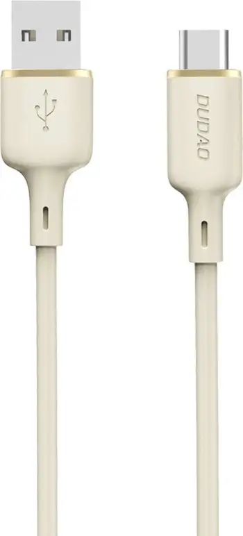 Kabllo Dudao L7SC USB-A në USB-C, 1m, 5A, silikon, bezhë