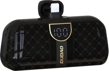Powerbank Dudao K20SL, 5000 mAh, Lightning/USB-C, e zezë
