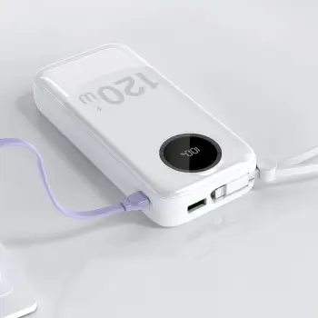 Powerbank Dudao K13Pro, 20000 mAh, me kabllo të integruara, Bardhë