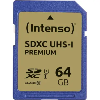 Kartelë memorie Intenso SDXC UHS-I 64 GB, Class 10, 90 MB/s, e kaltër