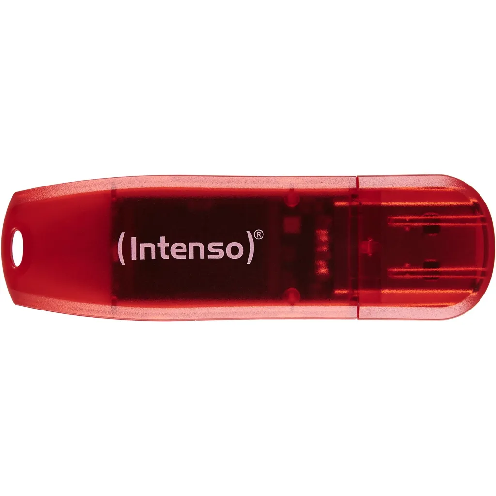 USB Intenso Rainbow Line 128 GB, USB Type-A, e kuqe, transparente - 1