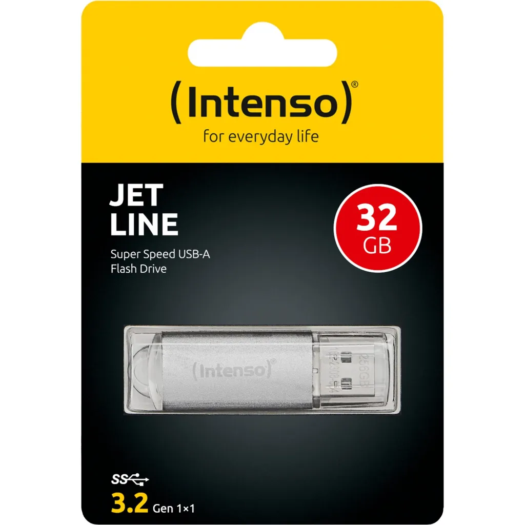 USB memorje Intenso Jet Line 32GB, USB 3.2, argjendtë - 1