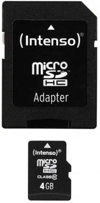 Kartë e memories Intenso, MicroSDHC, 4GB, Class 10, me përshtatës - 1