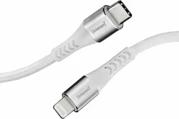 Kabllo USB Intenso 7902002, USB C në USB C dhe Lightning, 1.5m, e bardhë