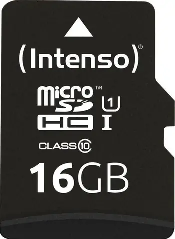 Kartë memorie MicroSDHC Intenso Professional 3433470, 16GB, Class 10 UHS I U1, me adapter