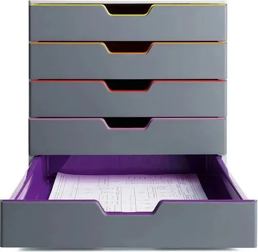 Dollap për zyre Durable Schubladenbox Varicolor, i hirtë - 2